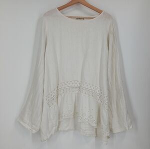 Terzo Millennio Lacey Linen Top